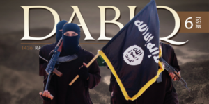 Výřez z titulní strany časopisu Dabiq.